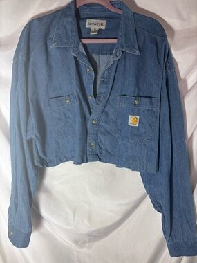 Carhartt Denim Cropped Workshirt‎ in Blue